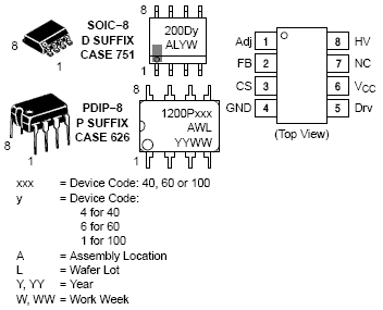 NCP1200: PWM Controller, Fixed Frequency, Flyback, Current Mode
