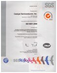 ISO 9001:2000 Certificate for Santa Clara, CA