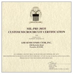 MIL-PRF-38535 Certificate