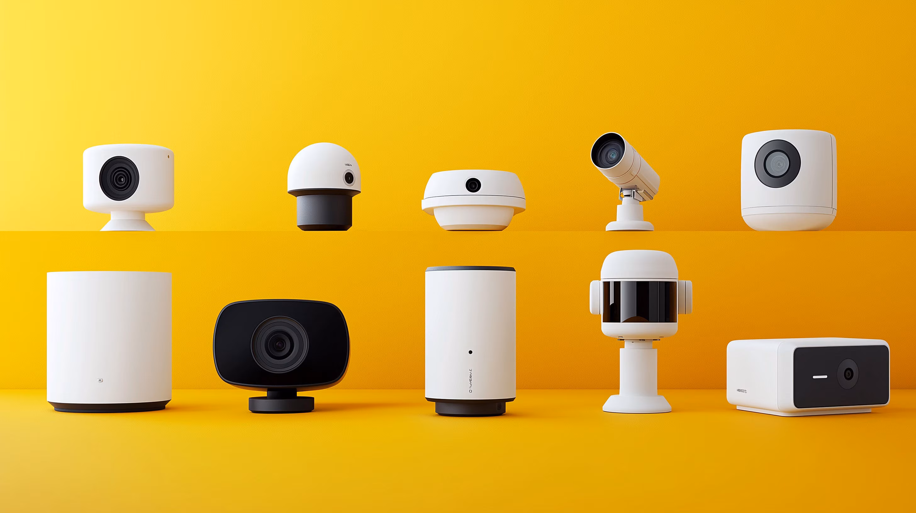 Multiple types of portable cameras including security cameras, PTZ cameras and portable cameras. 