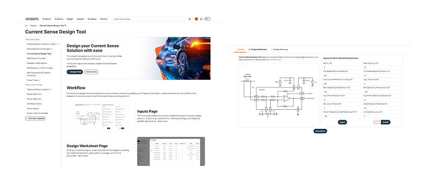 Current sense design tool