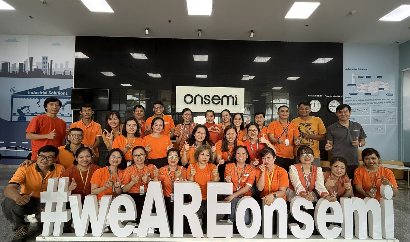 onsemi employees with we are onsemi sign