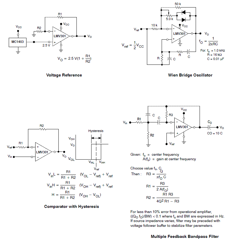LMV301 Operational Amplifier, Low Power CMOS OpAmp