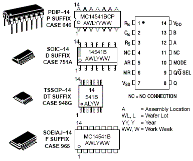NOS MOTOROLA MC14541B DIP-14 Integrated Circuit 1PCS IC