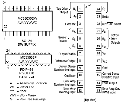 Mc33035 схема преобразователя двигателя