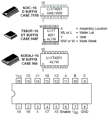 Mc74lvxt4051 Analog Multiplexer Demultiplexer Mux Demux