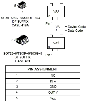 Mc74vhc1g14 Single Inverter Schmitt Trigger Input