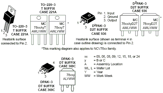 MC7800: Linear Voltage Regulator, 1 A, 5 to 24 V, Positive