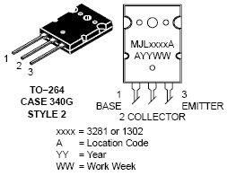 2 Transistor ONSEMI MJL3281AG NPN 230V 15A 200W TO264 Nuovi