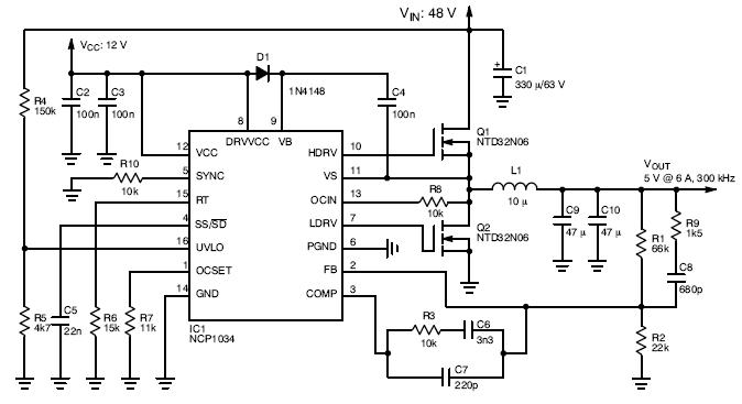 NCP1034: 100 V Synchronous Buck Controller