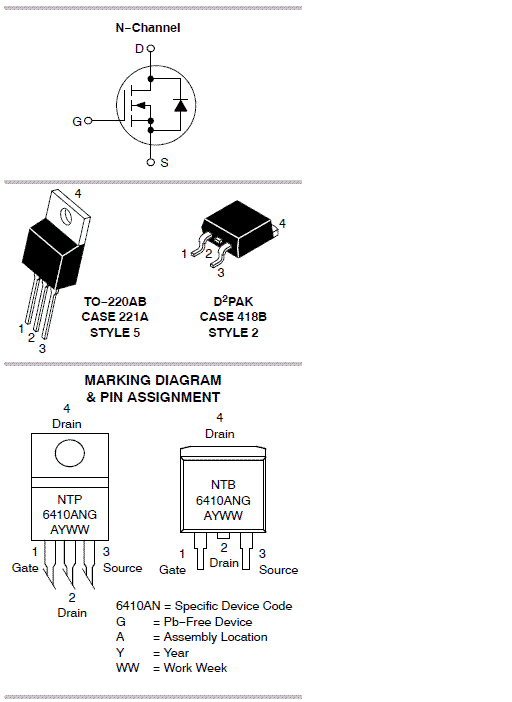 NTB6410AN: Single N-Channel Power MOSFET 100V, 76A, 13 mΩ
