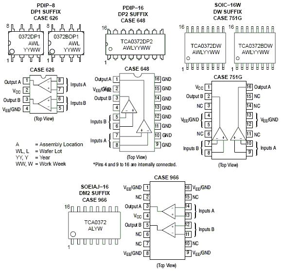 TCA0372 Operational Amplifier, 1 A, Dual
