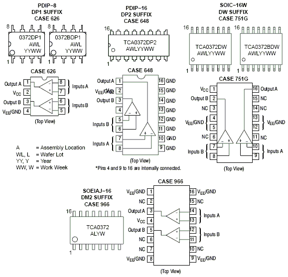 TCA0372: Operational Amplifier, 1 A, Dual