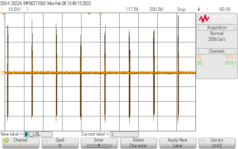 NCV1362 is in continuous hiccup mode