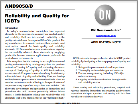 Reliability and Quality for IGBTs Application Note Thumbnail