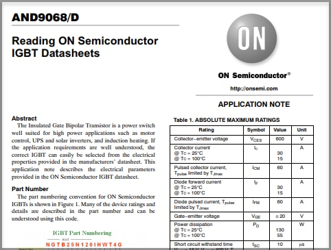 IGBT Datasheets Application Note Thumbnail