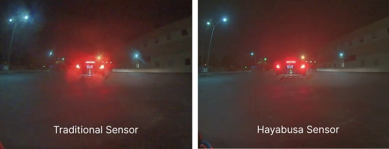 Regular versus Hayabusa Sensor Image Comparison