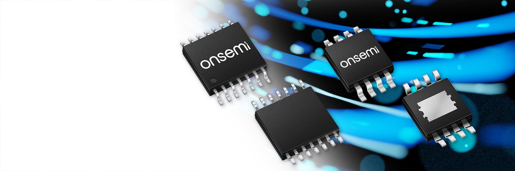 onsemi standard product ICs symbolizing reliable, cost effective analog, logic, memory, and power semiconductor solutions for industrial, automotive and consumer applications.